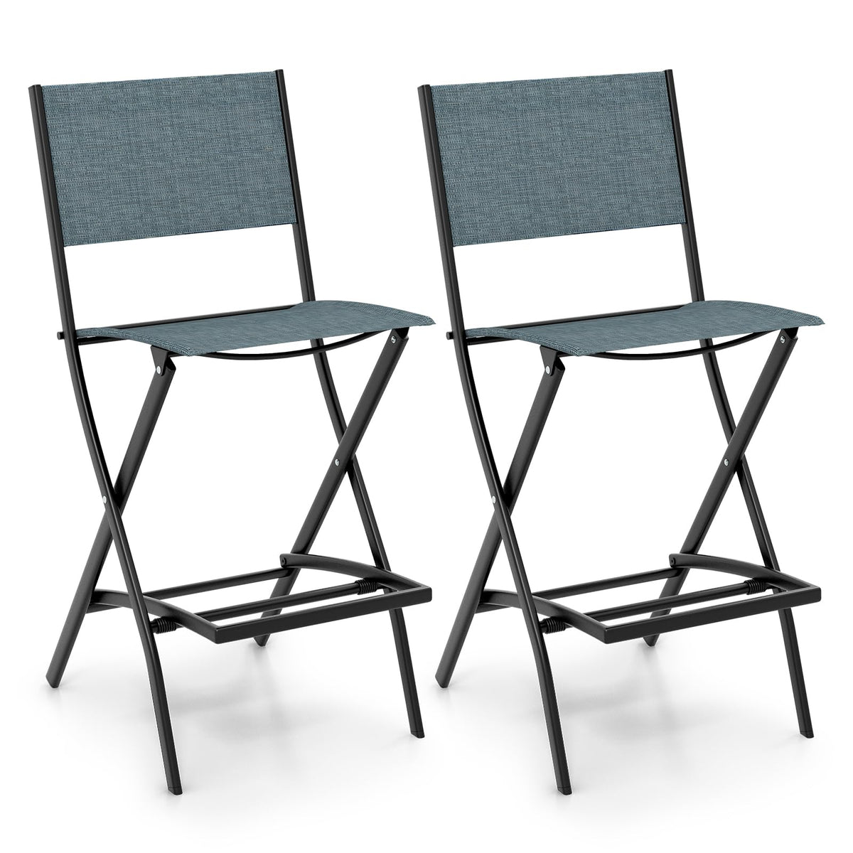 Goflame Folding Patio Bar Chairs Set of 6