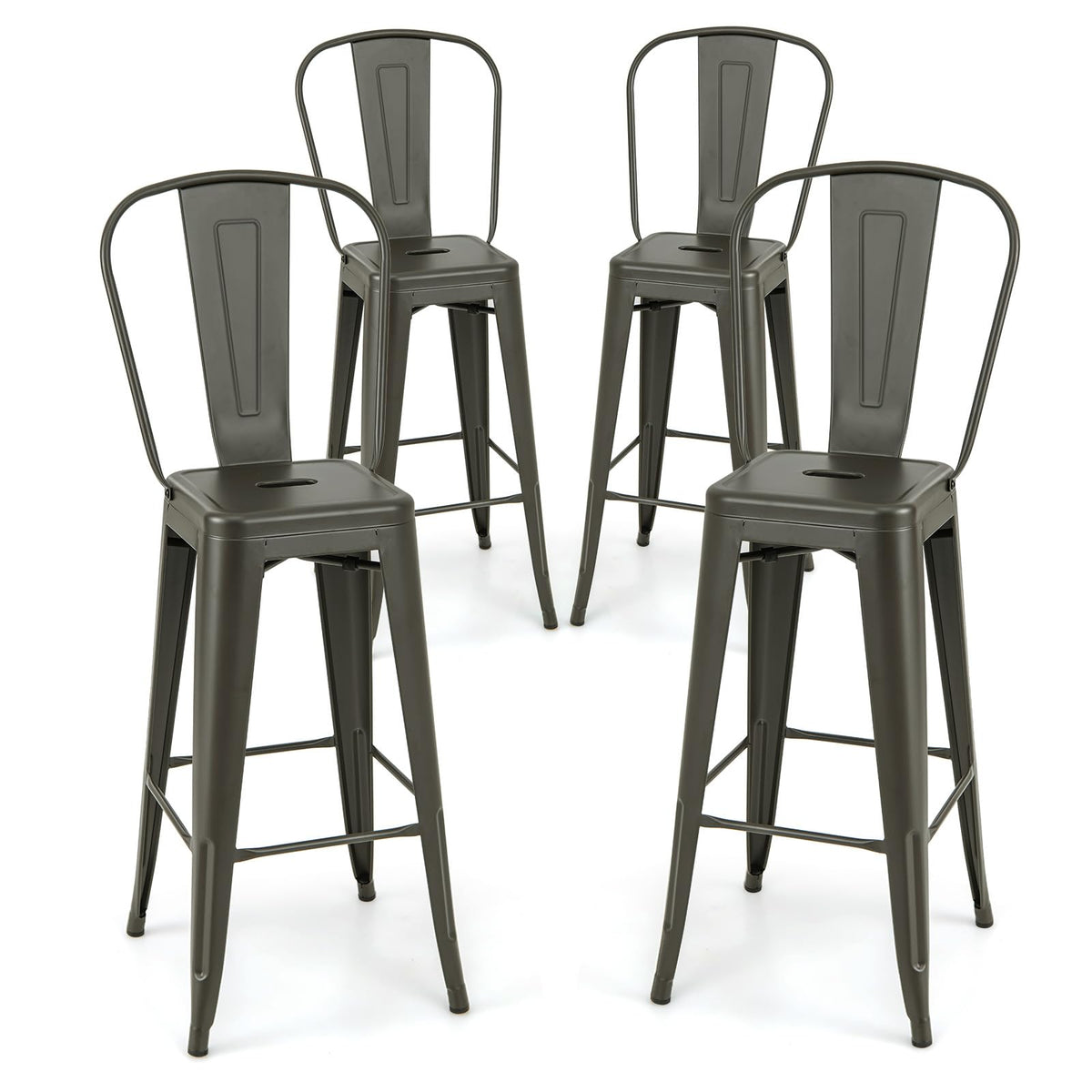Goflame Metal Bar Stools Set of 4