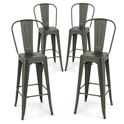 Goflame Metal Bar Stools Set of 4
