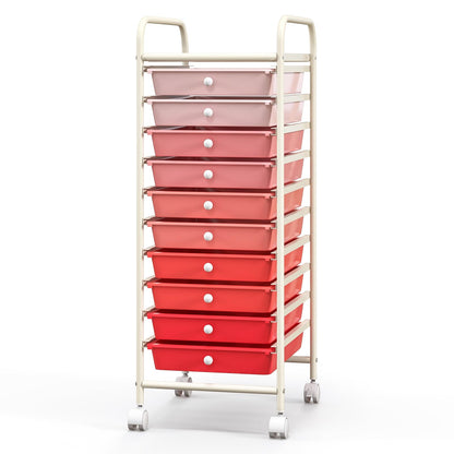 Goflame Rolling Storage Cart on Wheels with 10 Drawers