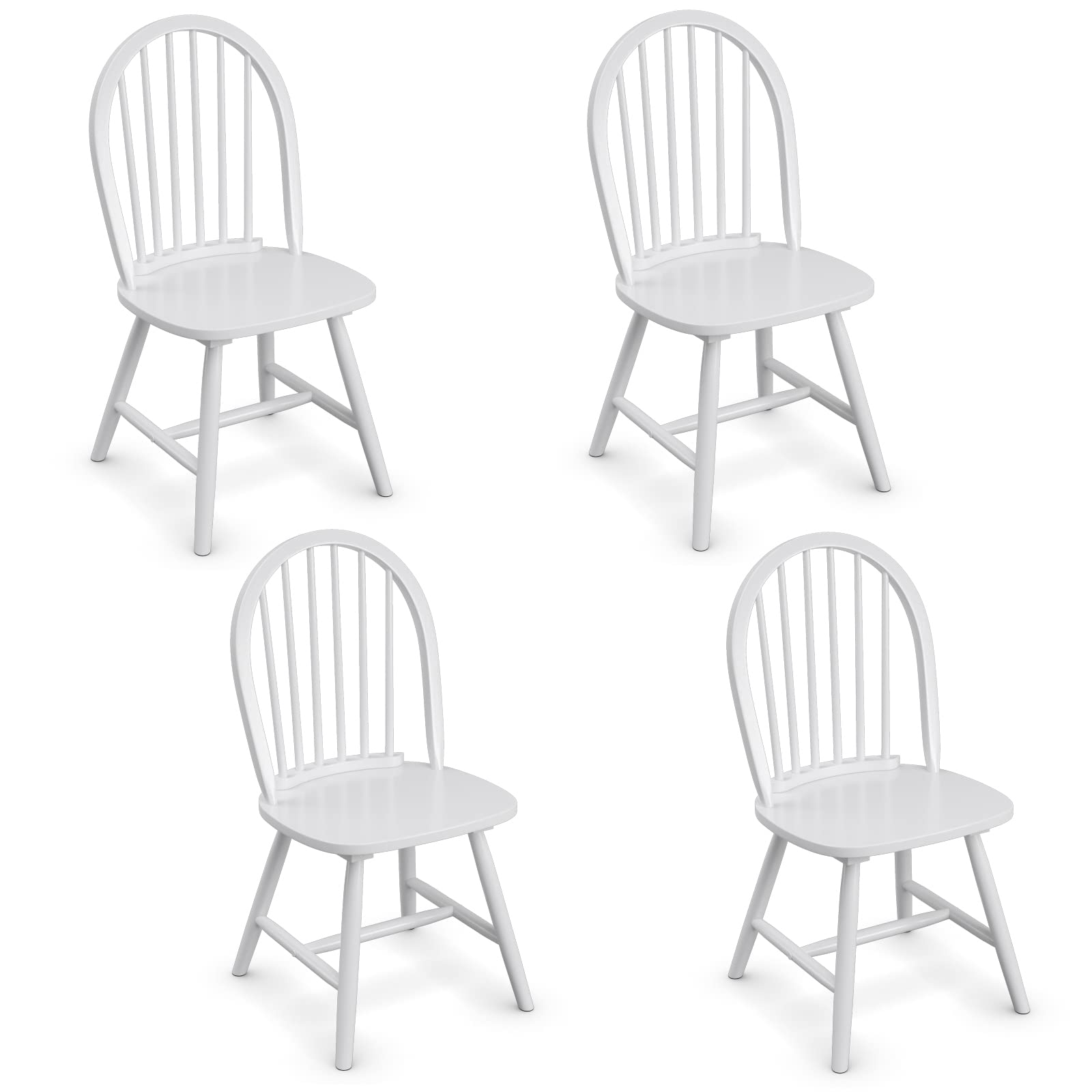 Goflame Wood Dining Chairs, French Country Armless Spindle Back Dining Chairs