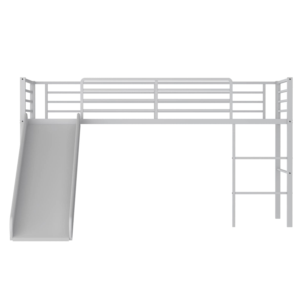 Goflame Twin Loft Bed with Slide, Metal Low Bunk Bed