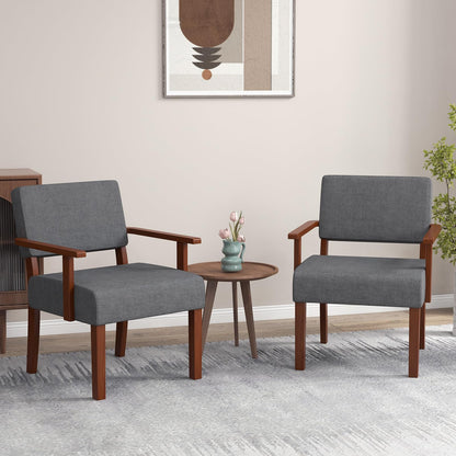 Goflame Modern Accent Chair, Linen Living Room Arm Chair w/Soft Padded Seat & Backrest