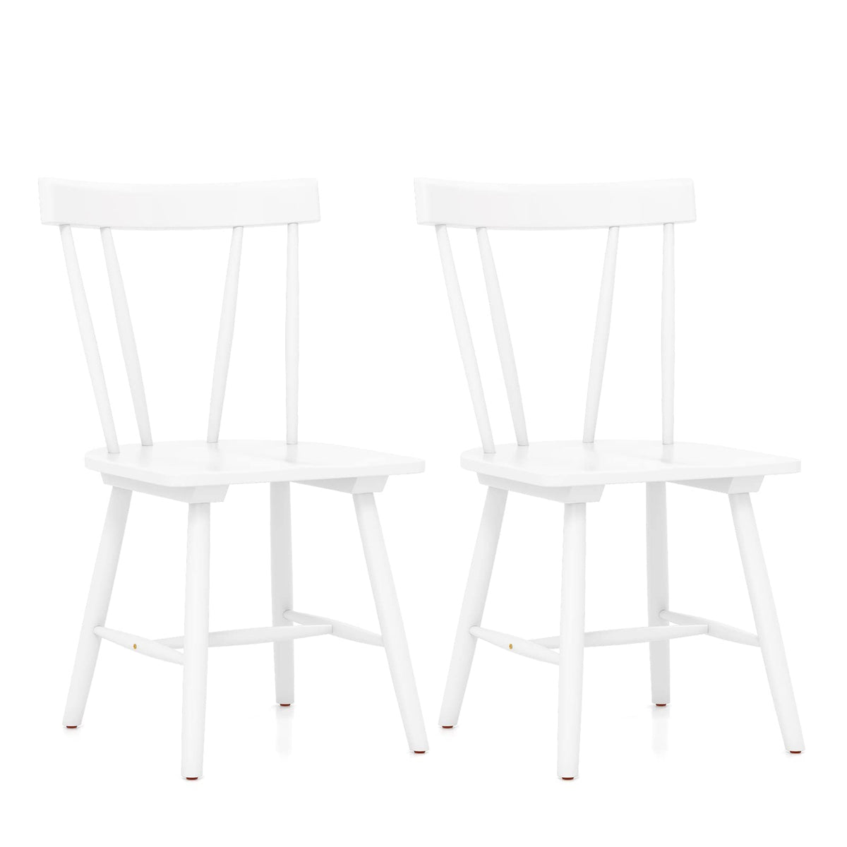 Goflame Windsor Chairs, Armless Dining Chairs with Solid Rubber Wood Frame