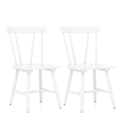 Goflame Windsor Chairs, Armless Dining Chairs with Solid Rubber Wood Frame