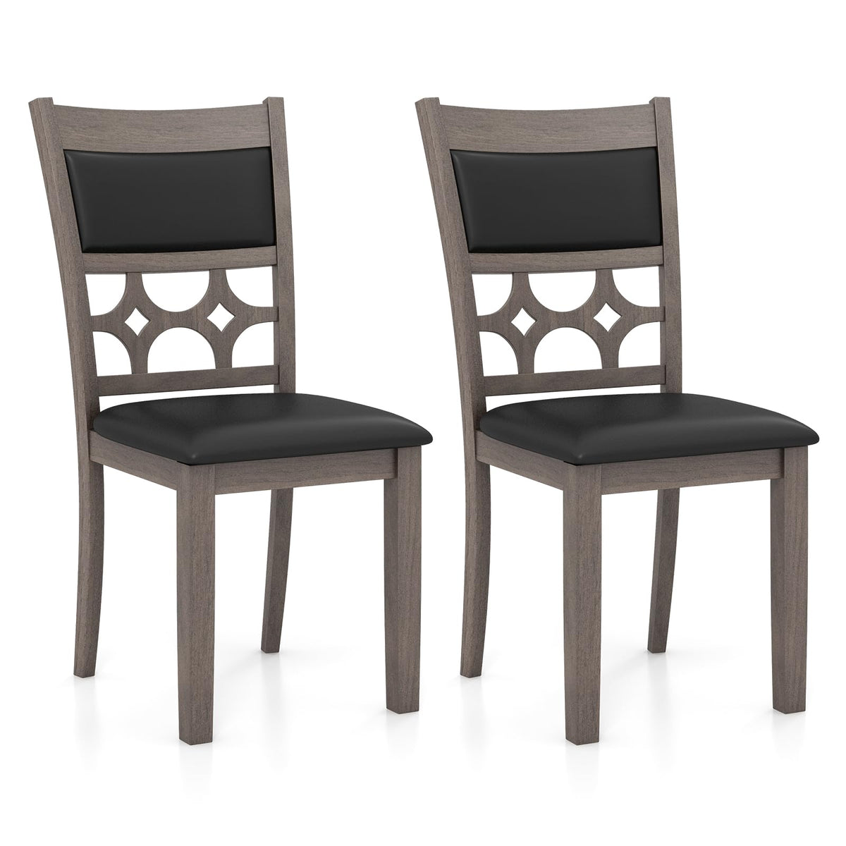 Goflame Wooden Dining Chairs, Farmhouse Armless Kitchen Chairs w/Padded Backrest & Seat