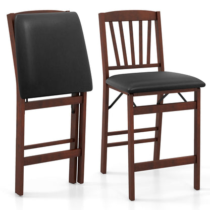 Goflame Folding Bar Stools Set, 24.5" Counter Height Bar Dining Chairs with Back
