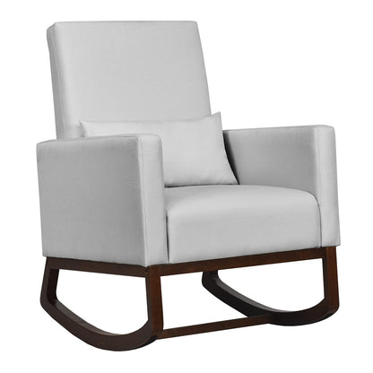 Goflame Upholstered Rocking Chair, Modern High Back Armchair