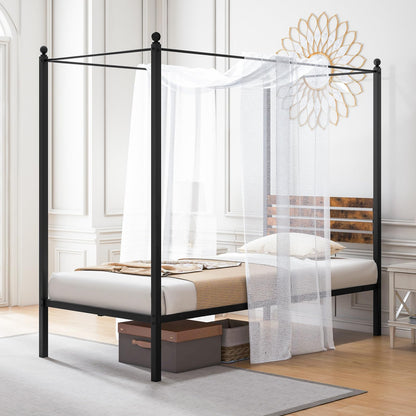Goflame Queen/Full/Twin Size Metal Canopy Bed Frame