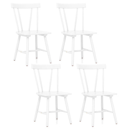 Goflame Windsor Chairs, Armless Dining Chairs with Solid Rubber Wood Frame