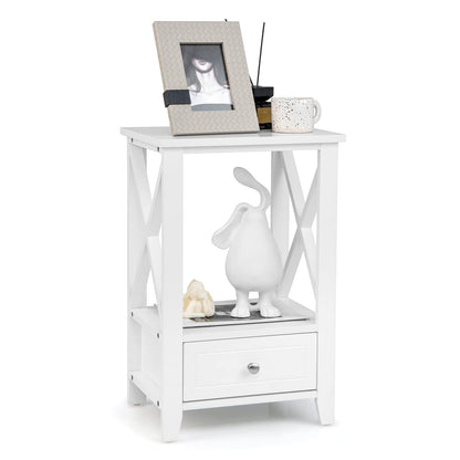 Goflame Modern X-Design Nightstand Set