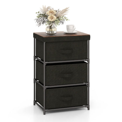Goflame Nightstand Set of 2 with 2 Fabric Drawers