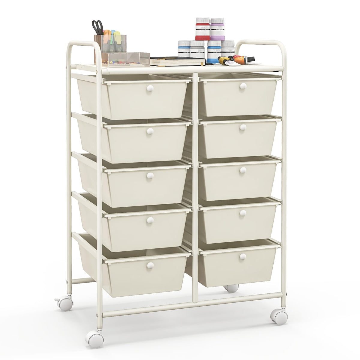 10 Drawers Rolling Cart, Classroom Organizers - Goflame