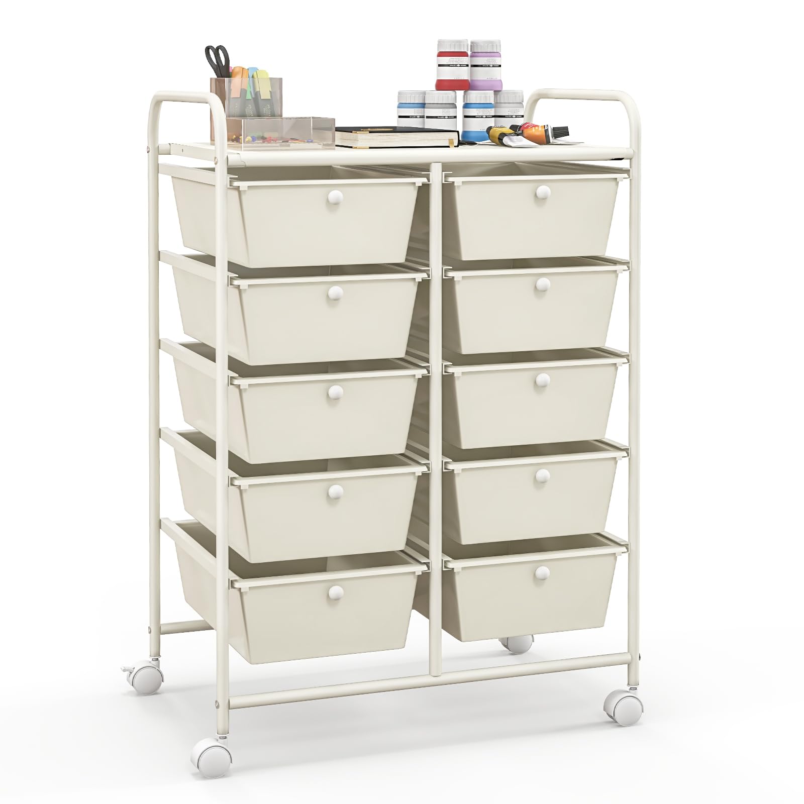 10 Drawers Rolling Cart, Classroom Organizers - Goflame