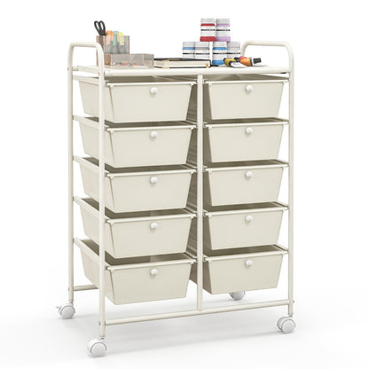 10 Drawers Rolling Cart, Classroom Organizers - Goflame