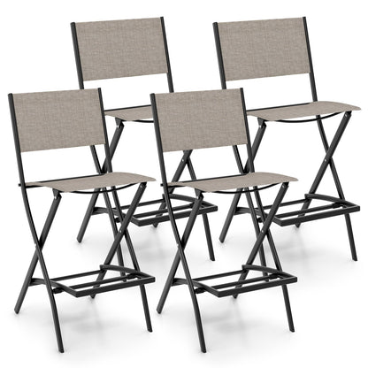 Goflame Folding Patio Bar Chairs Set of 6