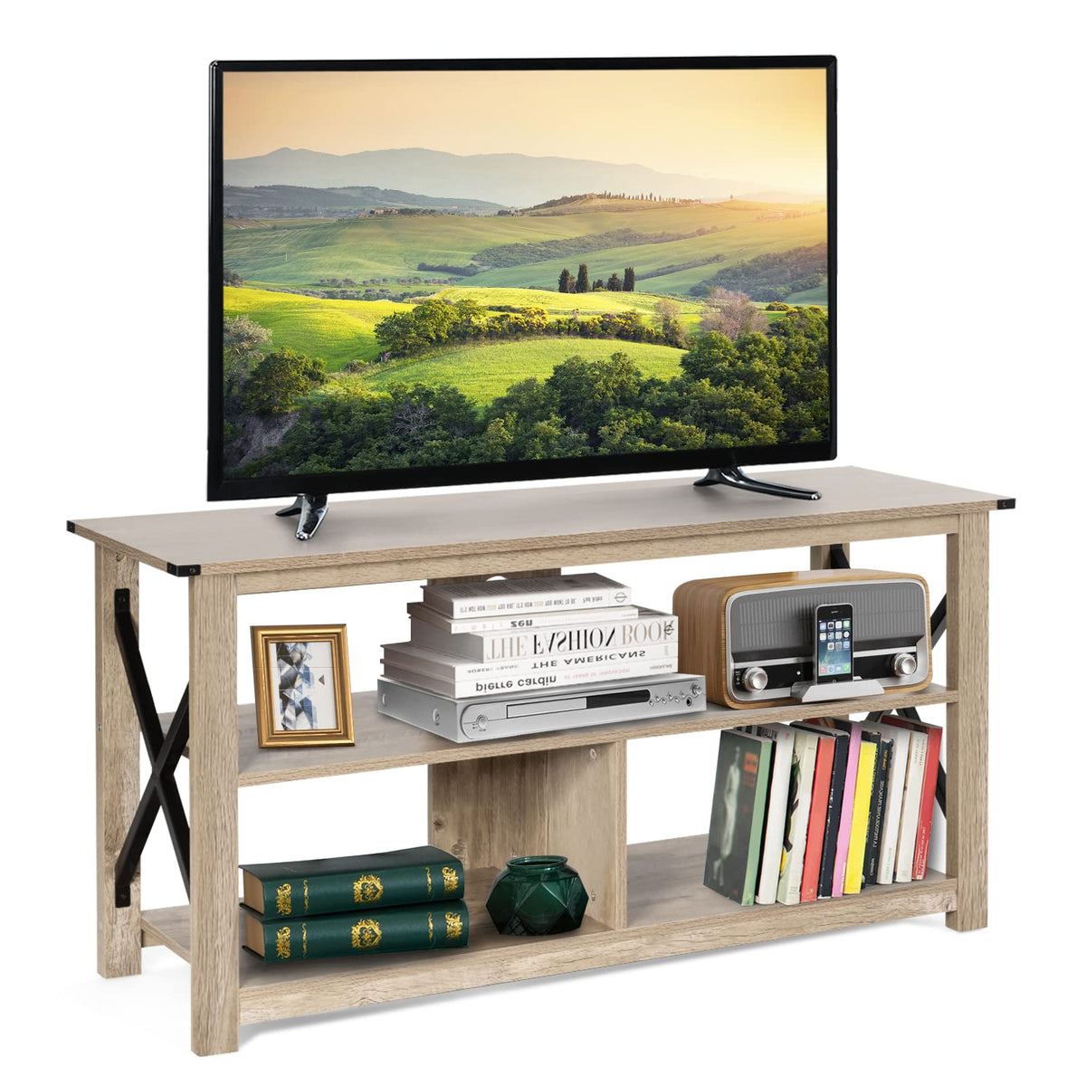 Goflame TV Stand for Bedroom, TV Cabinet for TV Up to 55"