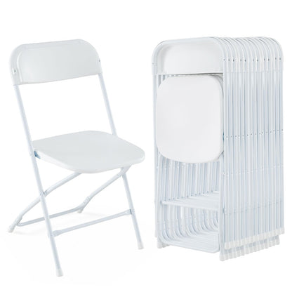 Goflame Folding Chair with Plastic Seat & Back, Heavy-Duty Metal Frame