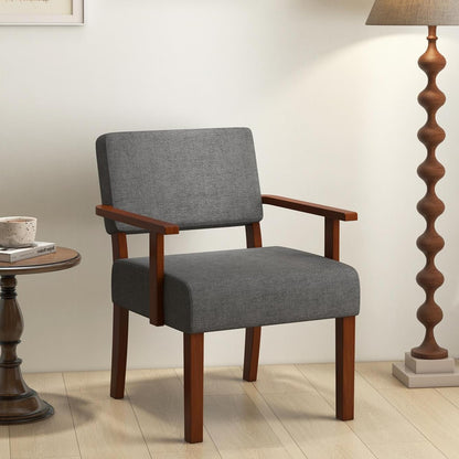 Goflame Modern Accent Chair, Linen Living Room Arm Chair w/Soft Padded Seat & Backrest
