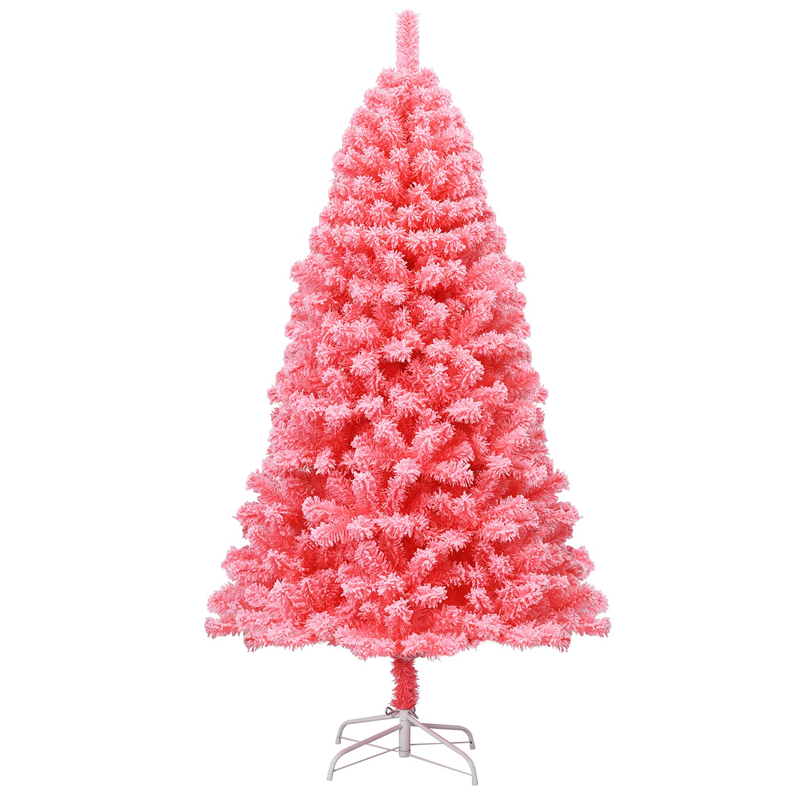Goflame Snow Flocked Christmas Tree, Artificial Hinged Pine Tree - GoflameUS