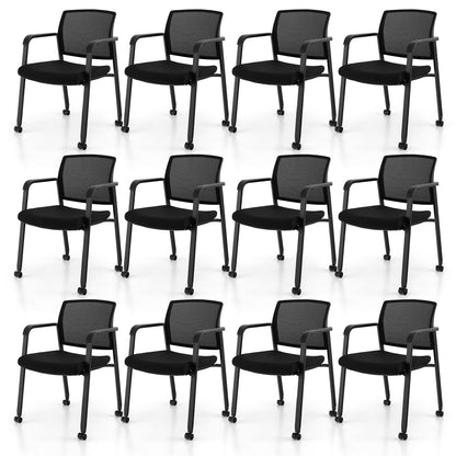 Goflame Waiting Room Chair Set, Rolling Office Desk Chairs with PU Wheels (2 / 4 / 6 / 8 / 10 / 12 Pack Options)