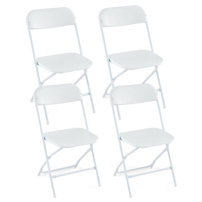 Goflame Folding Chair with Plastic Seat & Back, Heavy-Duty Metal Frame