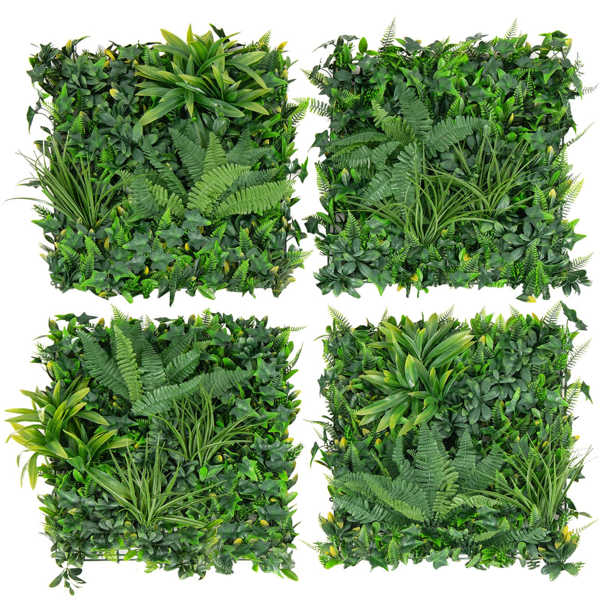 Goflame Grass Wall Panels Backdrop - 4 PCS 20"x20" Artificial Tropical Boxwood Panels