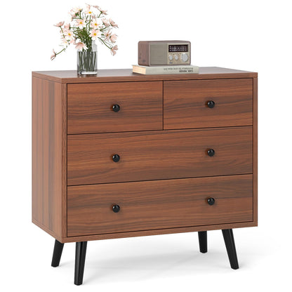 Goflame 4-Drawers Dresser for Bedroom | Wide Wooden Chest Drawers with Anti-Toppling Devices