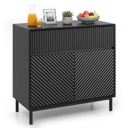 Goflame 32" Wide Coffee Bar Console Table with 2 Doors and 1 Drawer (1/2)