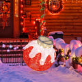 Goflame Indoor Outdoor Christmas Decoration, Pop-Up Christmas Ball Ornament with 80 LED Lights and Timer,