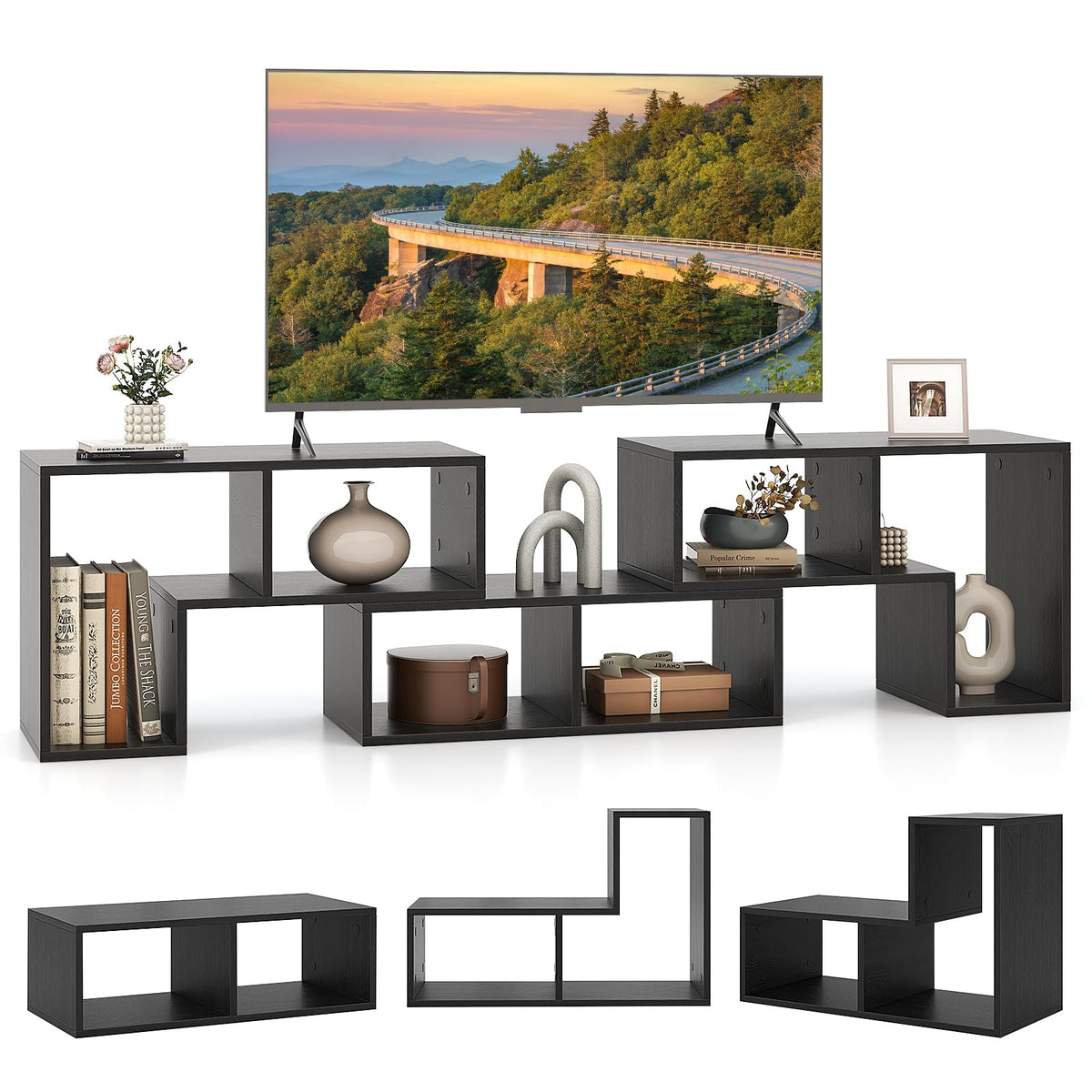 Goflame Free-Combination TV Stand for Bedroom - Entertainment Center for 50 55 60 65 Inch TV