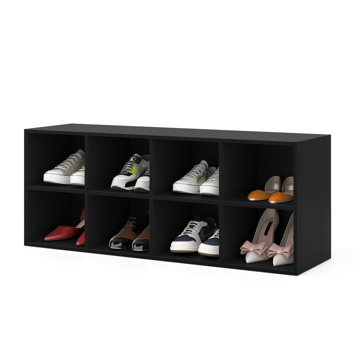 Goflame Shoe Bench 8 Cubes, 40" Entryway Bench with Storage