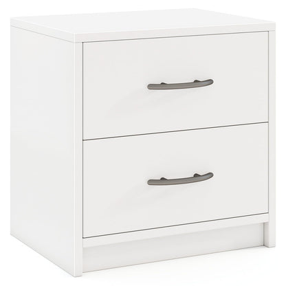 Goflame Nightstand with 2 Drawers, Modern Night Stand with Storage Drawers, Compact Floor Sofa Side Table for Small Spaces