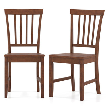 Goflame Set of 4/ 2 Dining Room Side Chair w/High Slat Back, Wood Legs