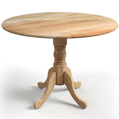 Goflame Wooden Dining Table, Dining Table with 40" D Round Tabletop & Curved Trestle Legs