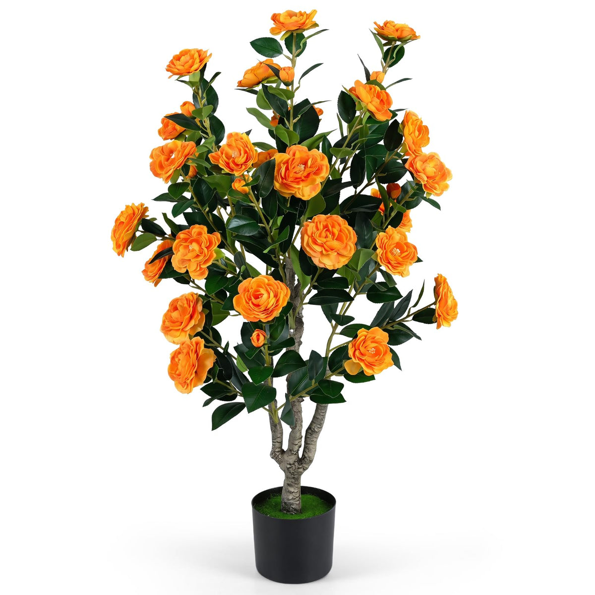 GOFLAME 39.5" Artificial Camellia Trees with Planter for Outdoor(1/2)