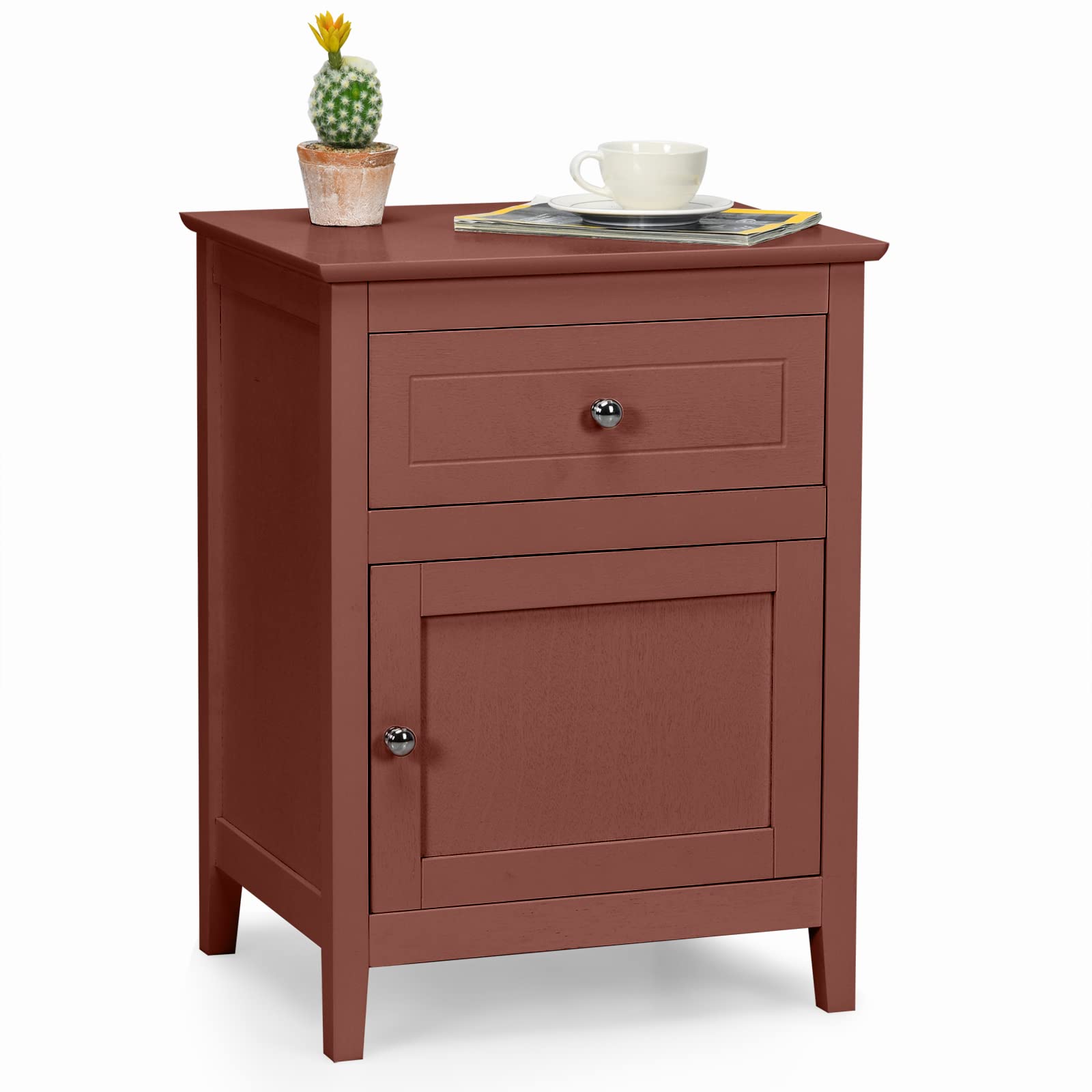 Wooden End Table W/Shelf - Goflame
