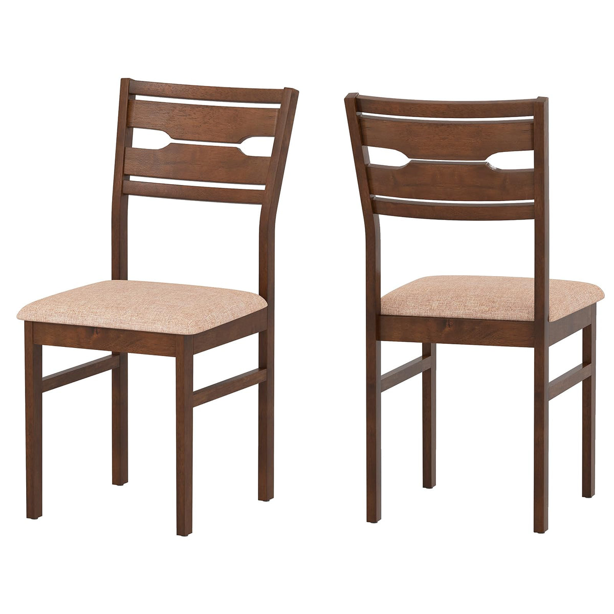 Goflame Wooden Dining Chairs Set of 2/4 Fabric Upholstered Kitchen Armless Chairs