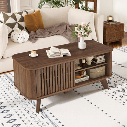 Goflame Rectangle Coffee Table with Storage
