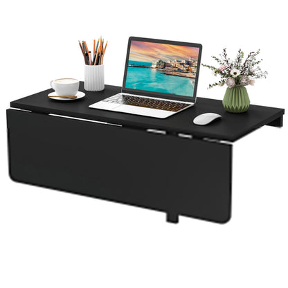 Goflame Wall Mounted Folding Table, 31.5" x 23.5" Wood Murphy Desk Drop-Leaf Table
