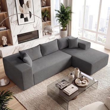 Goflame 110.5" Modular Sectional Sofa for Bedroom & Living