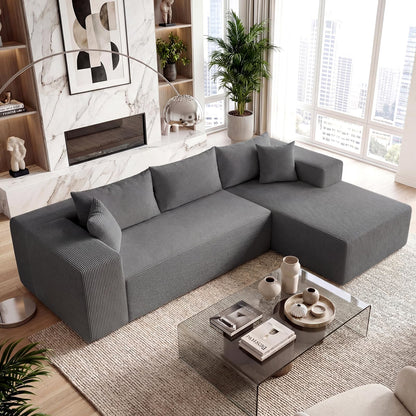 Goflame 110.5" Modular Sectional Sofa for Bedroom & Living