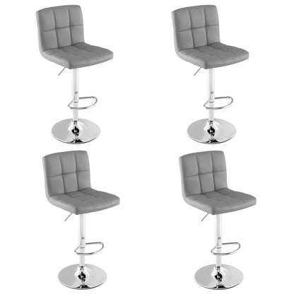 Goflame Bar Stool, Modern Swivel Adjustable Armless Barstools, Square Counter Height PU Leather Bar Stools