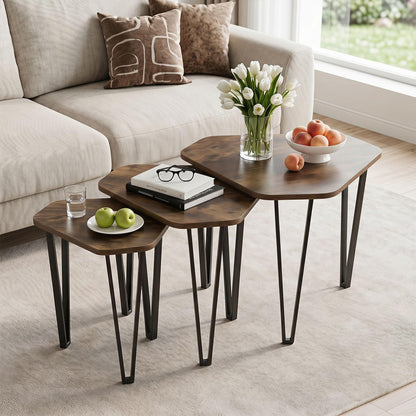 Goflame Nesting Coffee Tables Set of 3 for Living Room & Apartment