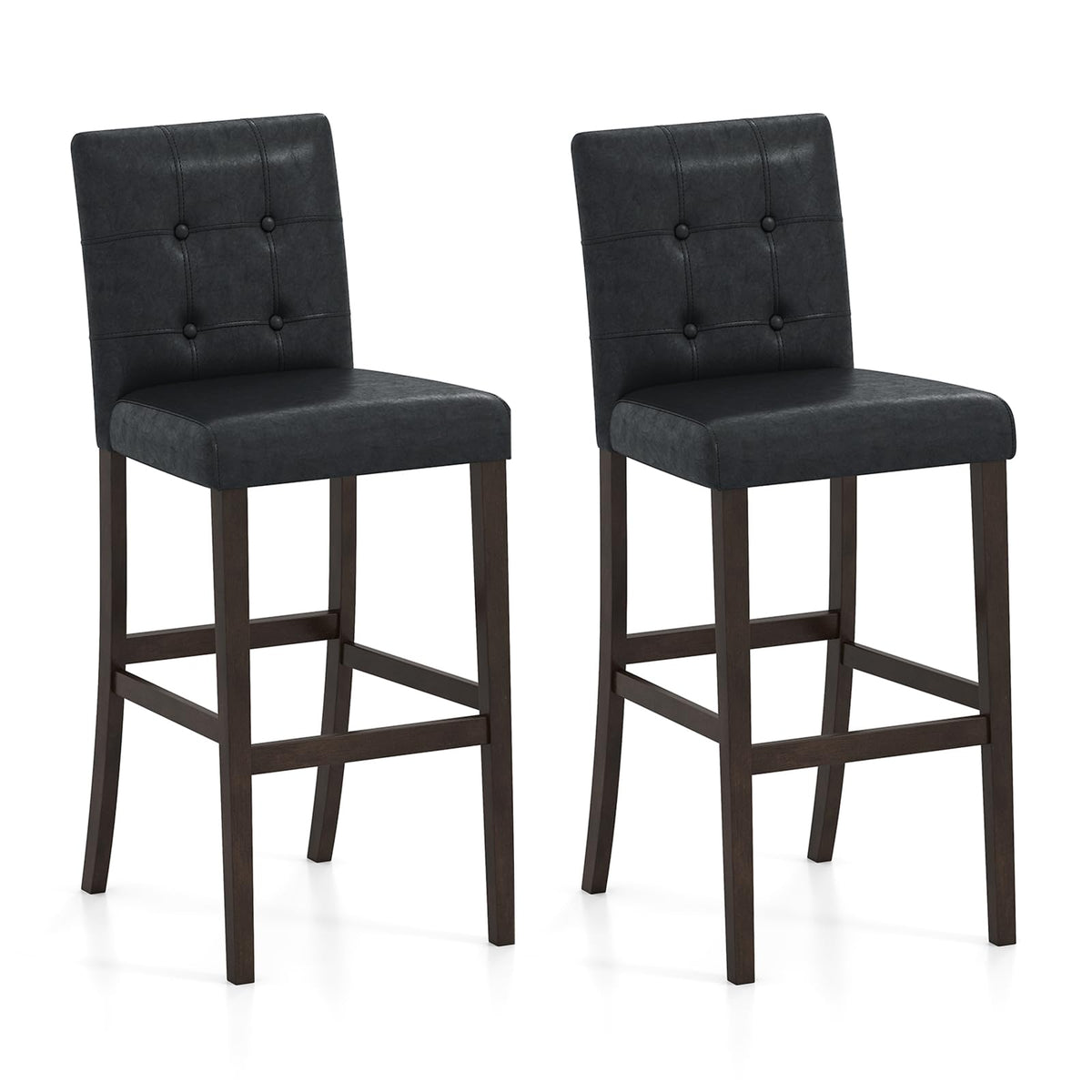 Goflame Bar Stools Set of 2/4 with Button Tufted Back