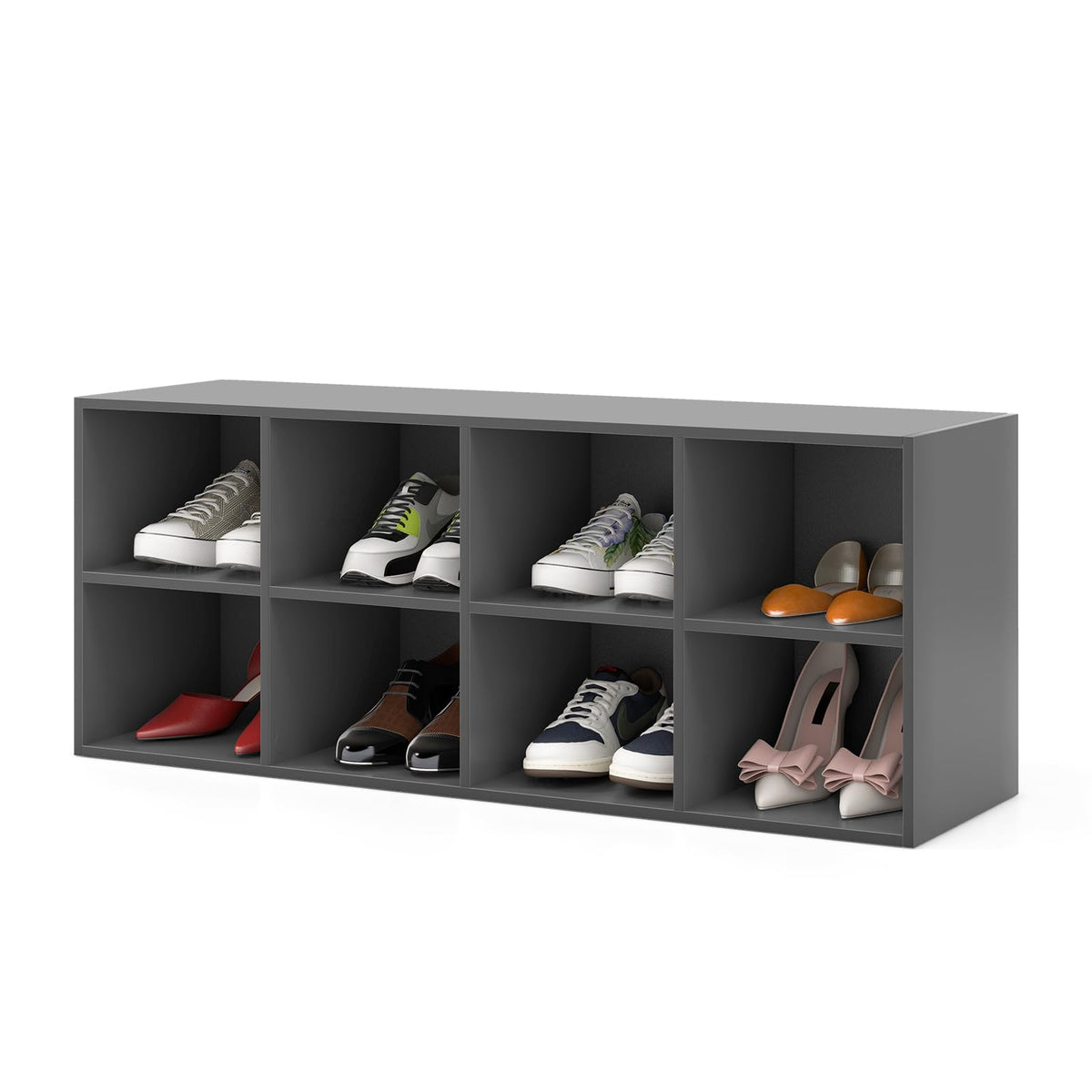 Goflame Shoe Bench 8 Cubes, 40" Entryway Bench with Storage