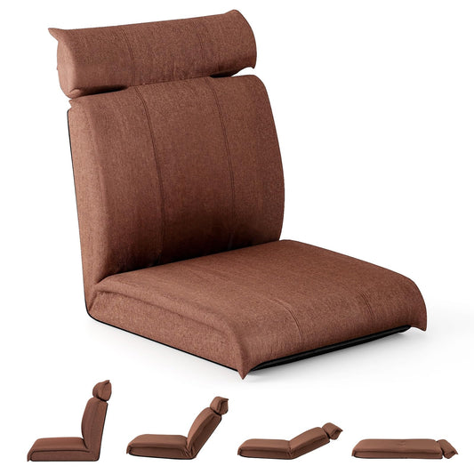 Goflame Floor Chair, Floor Gaming Chair with Back Support, 14-Poistion Adjustable Backrest, 5-Position Adjustable Headrest