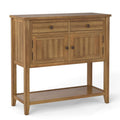 Goflame Mid-Century Console Table Wood Coffee Bar Buffet Sideboard with 2 Drawers