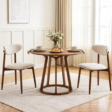 Goflame Modern Upholstered Wooden Dining Chairs with Fabric Padded Seat (2/4)