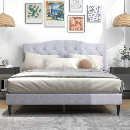 Goflame Queen Size Upholstered Platform Bed